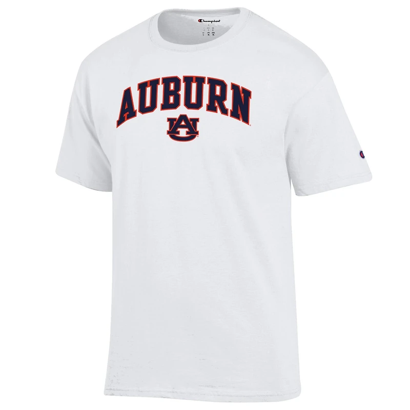 Men's Champion  White Auburn Tigers Arched Logo T-Shirt