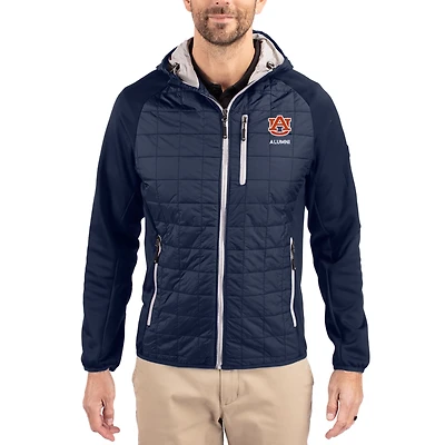Men's Cutter & Buck Navy Auburn Tigers Rainier Eco Hybrid PrimaLoft Raglan Full-Zip Jacket