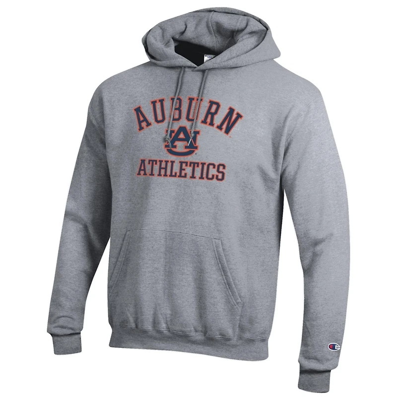 Men's Champion  Gray Auburn Tigers Athletics Logo Pullover Hoodie