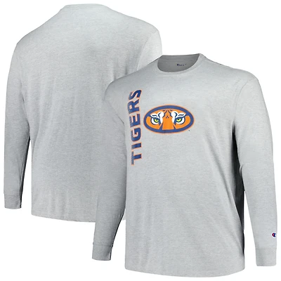 Men's Champion Heather Gray Auburn Tigers Big & Tall Mascot Long Sleeve T-Shirt