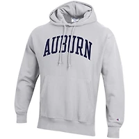 Men's Champion Heather Gray Auburn Tigers Team Arch Reverse Weave Relaxed Fit Pullover Hoodie