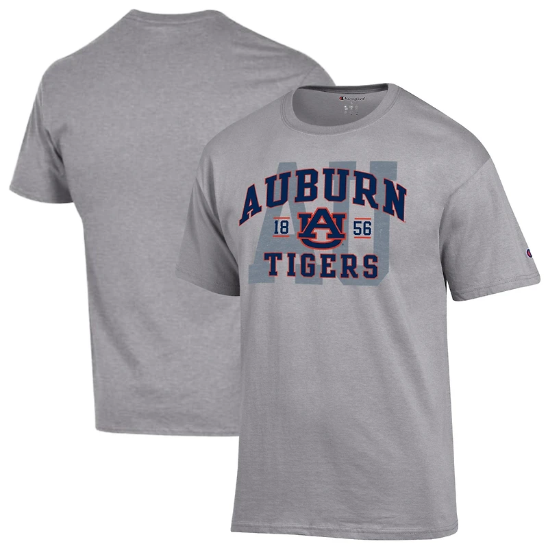 T-shirt universitaire Auburn Tigers gris chiné Champion pour homme