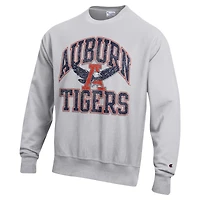 Sweat-shirt à enfiler tissage inversé Champion Heather Gray Auburn Tigers Late Night pour homme