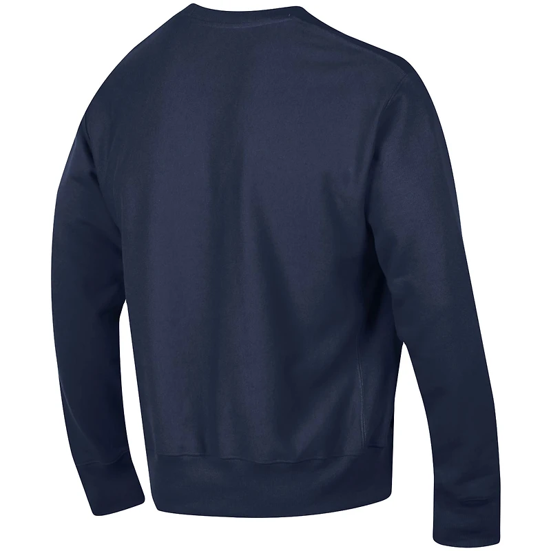 Men's Champion Navy Auburn Tigers Relaxed Fit Arch Reverse Weave Pullover Sweatshirt