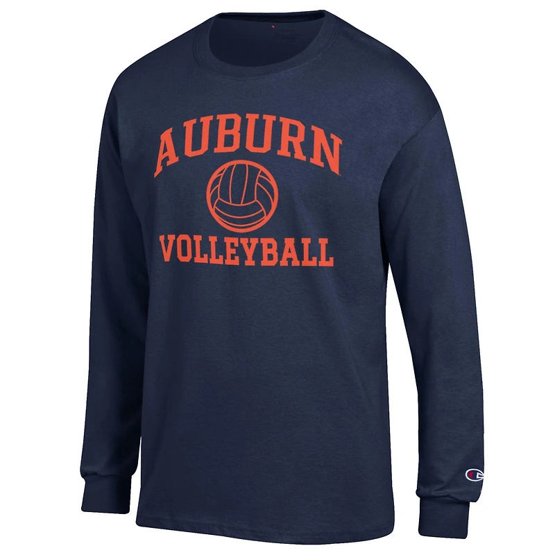 T-shirt à manches longues Champion Navy Auburn Tigers Volleyball Icon pour homme
