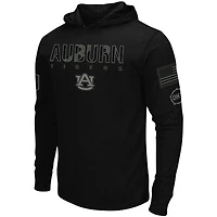 Colosseum Black Auburn Tigers OHT Military Appreciation Hoodie T-shirt à manches longues pour homme