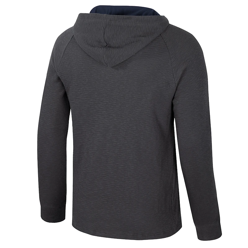 T-shirt à capuche manches longues Henley pour homme Colosseum Charcoal Auburn Tigers Dujour Ralgan
