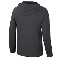 T-shirt à capuche manches longues Henley pour homme Colosseum Charcoal Auburn Tigers Dujour Ralgan