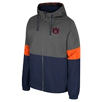 Blouson entièrement zippé Colosseum Charcoal Auburn Tigers Miles pour homme