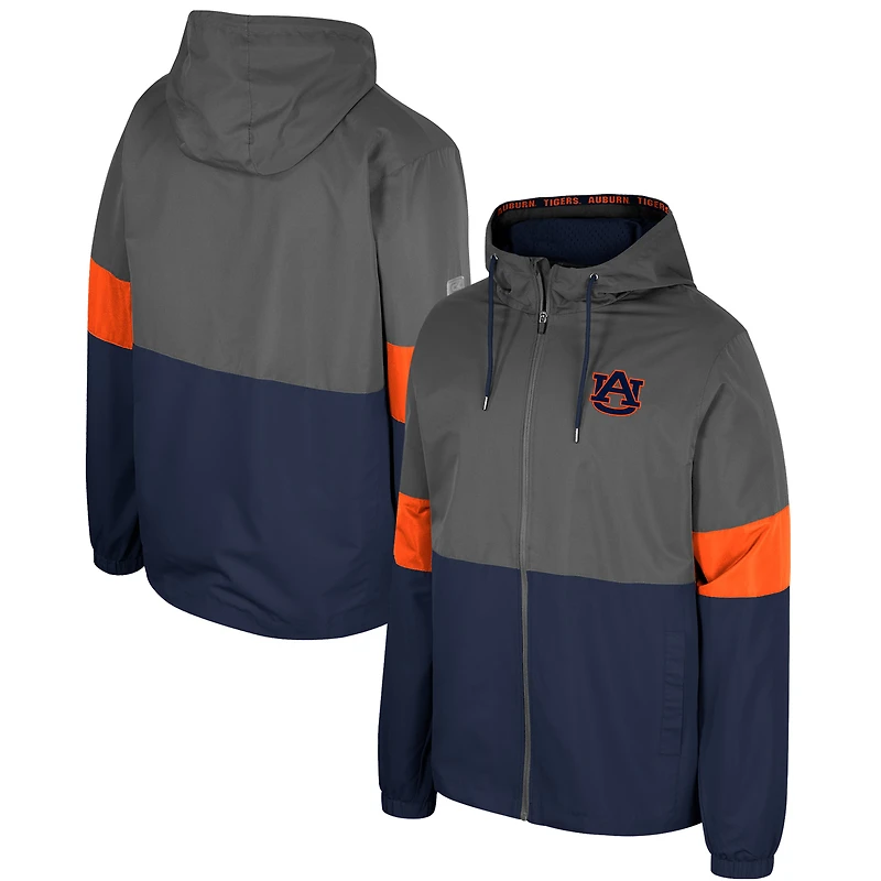 Blouson entièrement zippé Colosseum Charcoal Auburn Tigers Miles pour homme
