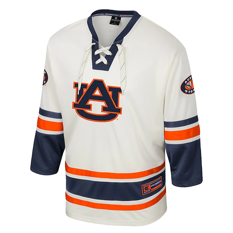 Maillot de hockey tendance pour homme Colosseum Cream Auburn Tigers Puck Proud