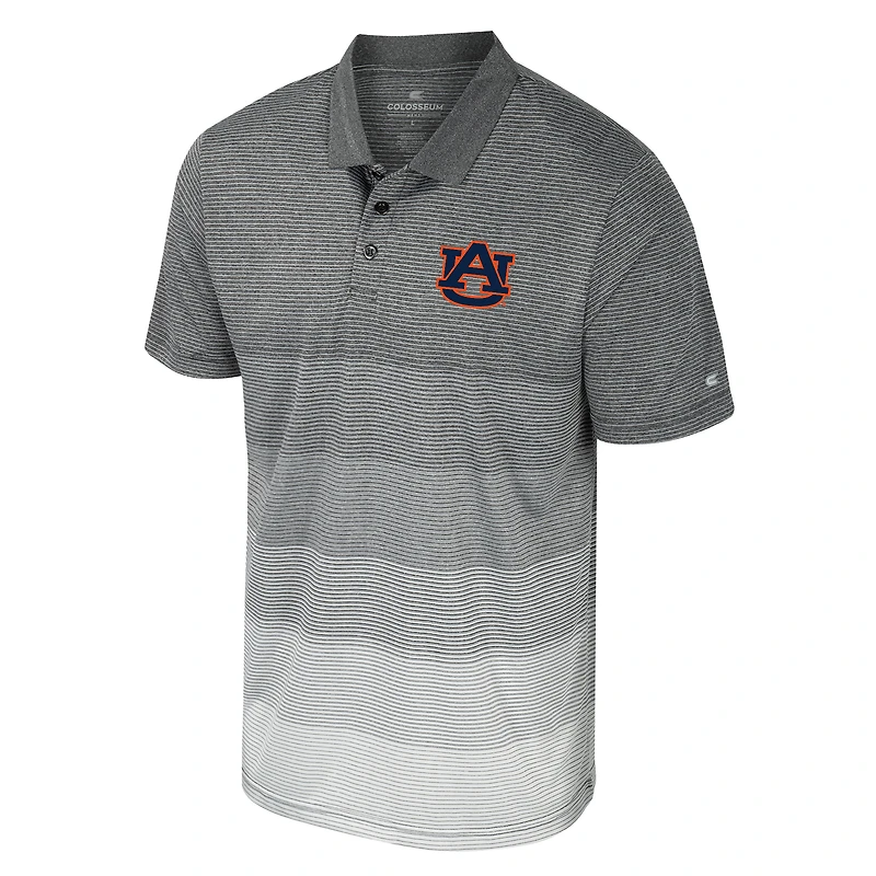 Men's Colosseum Gray Auburn Tigers Striped Mesh Polo