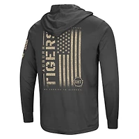 Colosseum Charcoal Auburn Tigers Team OHT Military Appreciation Hoodie T-shirt à manches longues pour homme