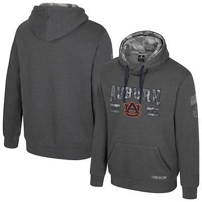Men's Colosseum  Heather Charcoal Auburn Tigers Operation Hat Trick Squad Hoodie