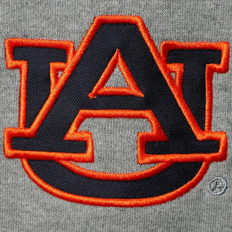 Men's Colosseum Heathered Gray Auburn Tigers Arch & Logo Crew Neck Sweatshirt