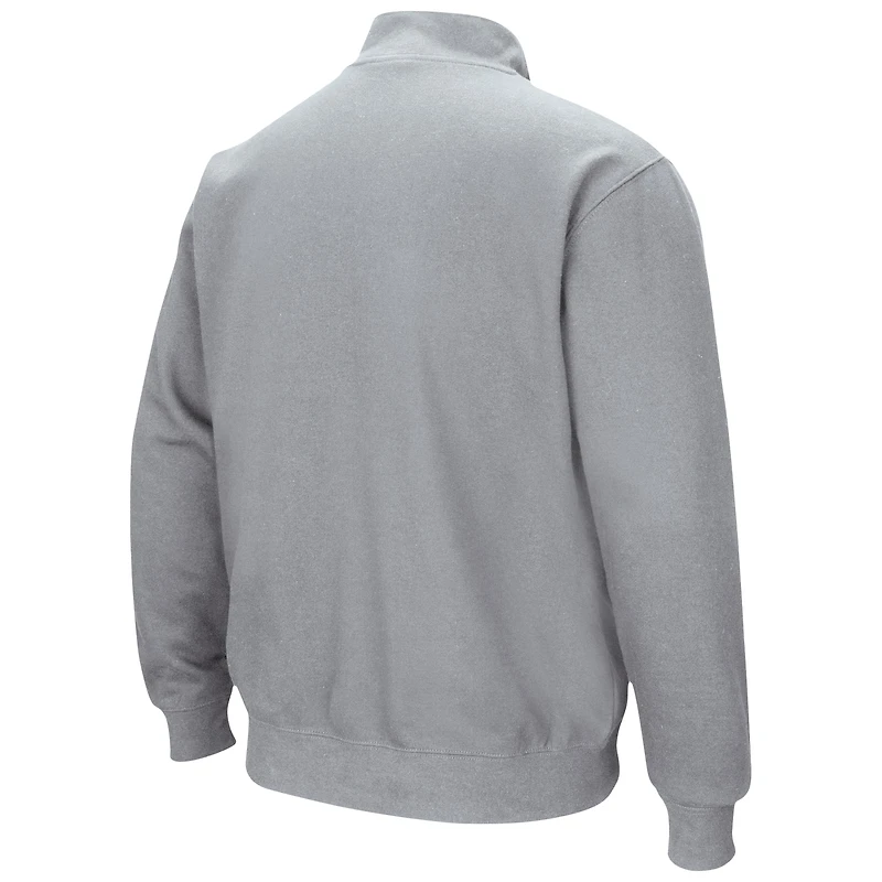Men's Colosseum Heathered Gray Auburn Tigers Tortugas Team Logo Quarter-Zip Jacket