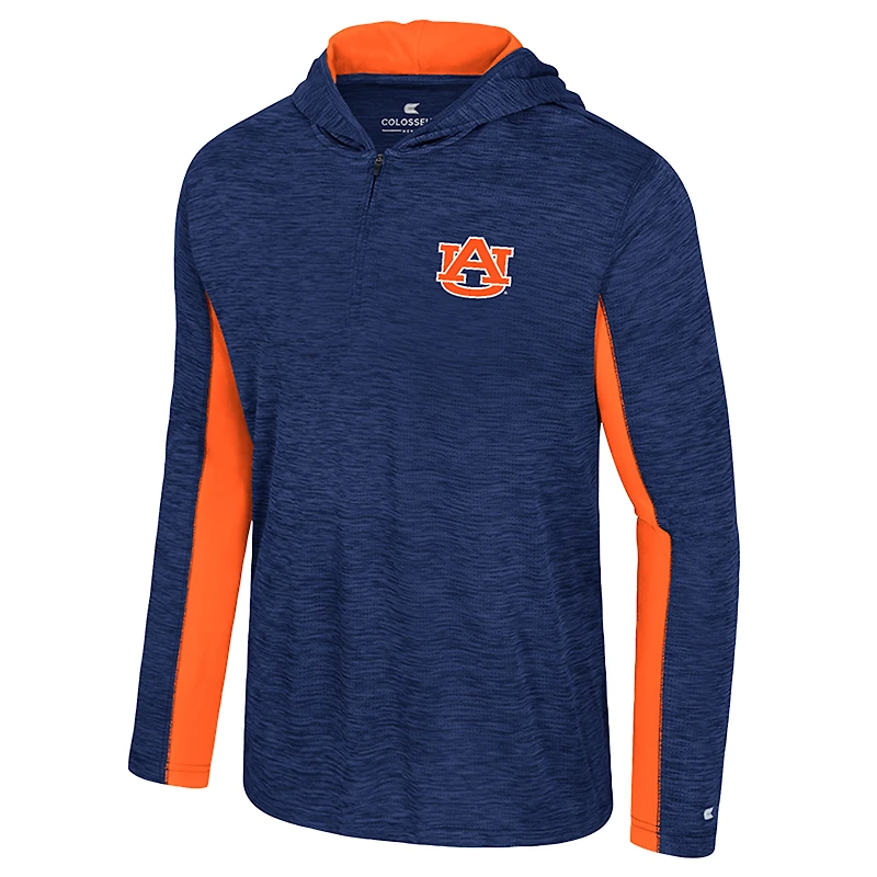 Sweat à capuche zippé quart de tour Colosseum Navy Auburn Tigers pour homme