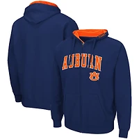 Sweat à capuche zippé Colosseum Navy Auburn Tigers Arch & Logo 3.0 pour homme