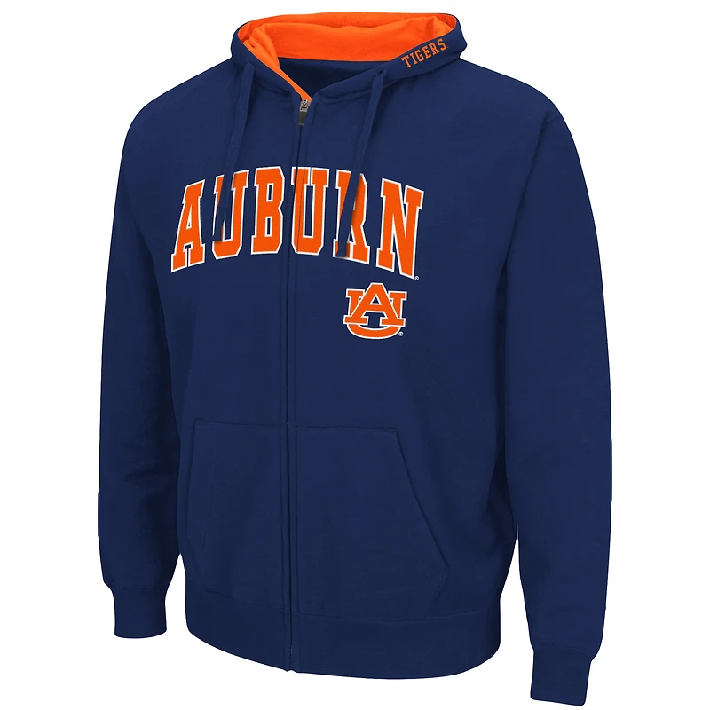 Sweat à capuche zippé Colosseum Navy Auburn Tigers Arch & Logo 3.0 pour homme