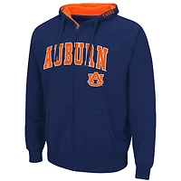 Sweat à capuche zippé Colosseum Navy Auburn Tigers Arch & Logo 3.0 pour homme