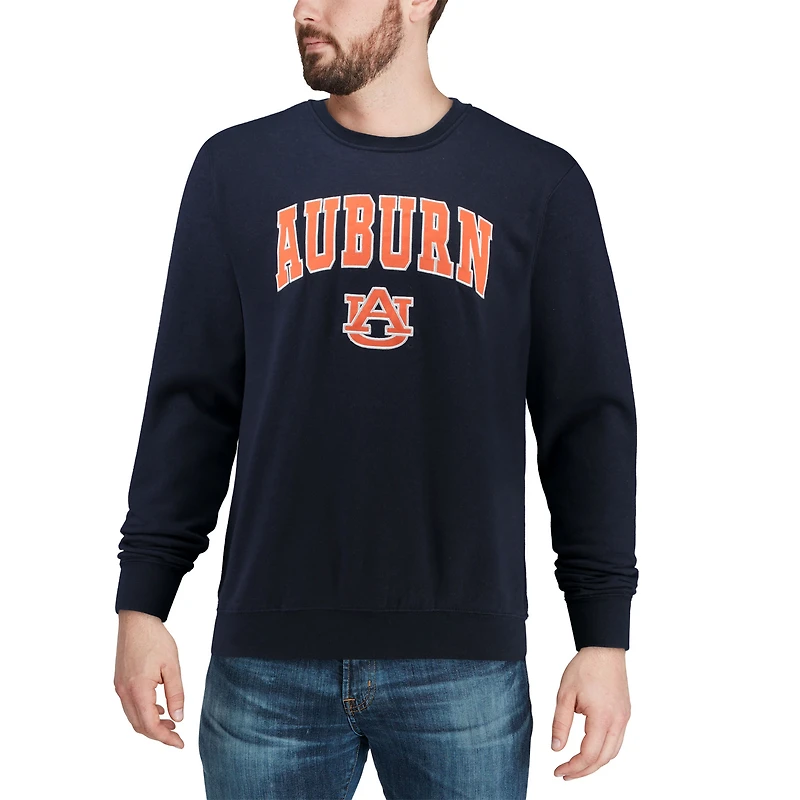 Men's Colosseum Navy Auburn Tigers Arch & Logo Crew Neck Sweatshirt