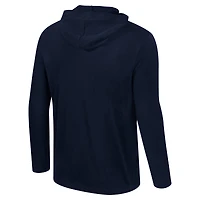 Men's Colosseum Navy Auburn Tigers Color Pop Active Blend 2-Hit Long Sleeve Hooded T-Shirt