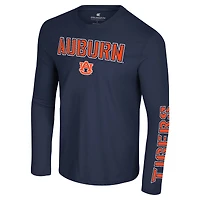 Men's Colosseum Navy Auburn Tigers Color Pop Active Blend 2-Hit Long Sleeve T-Shirt