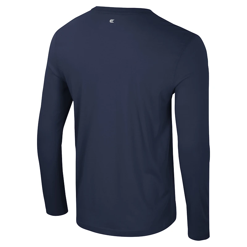 Men's Colosseum Navy Auburn Tigers Color Pop Active Blend 2-Hit Long Sleeve T-Shirt