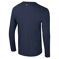 Men's Colosseum Navy Auburn Tigers Color Pop Active Blend 2-Hit Long Sleeve T-Shirt