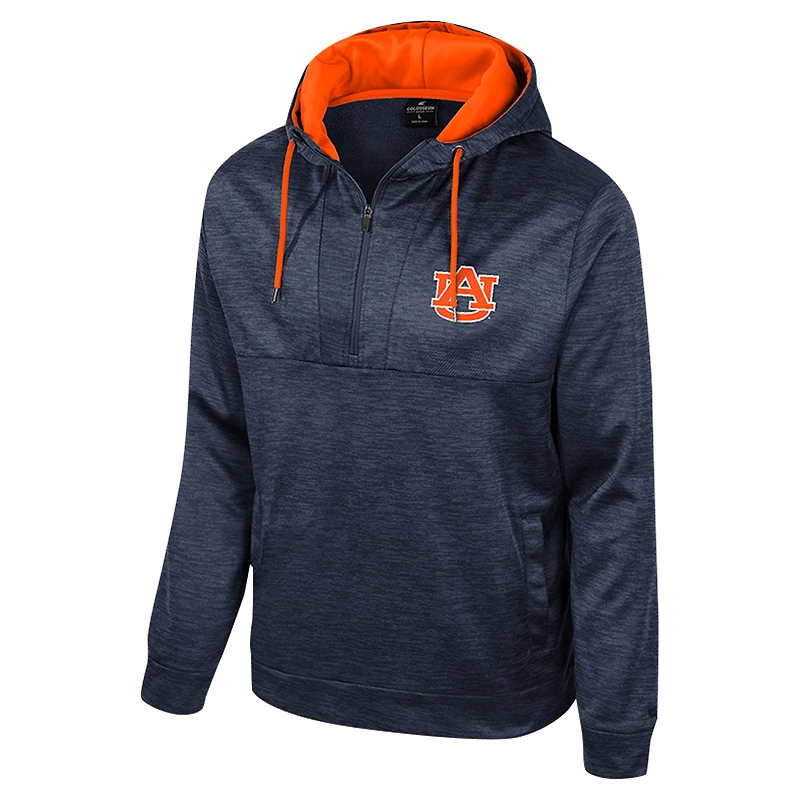 Sweat à capuche demi-zip Cypher pour homme Colosseum Navy Auburn Tigers