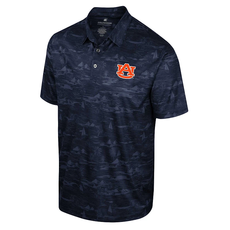 Polo imprimé Daly Auburn Tigers bleu marine Colosseum pour hommes