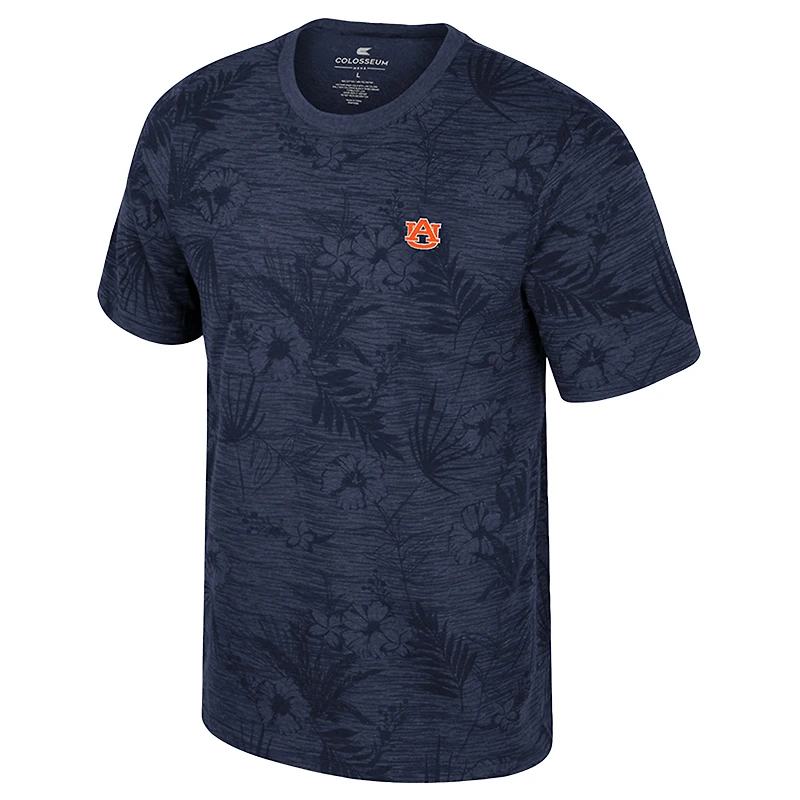 T-shirt à imprimé floral pour homme Colosseum Navy Auburn Tigers