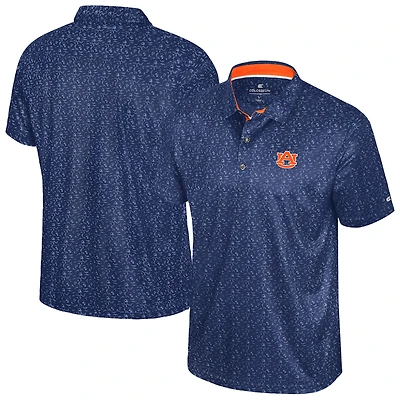 Men's Colosseum  Navy Auburn Tigers Football Print Polo