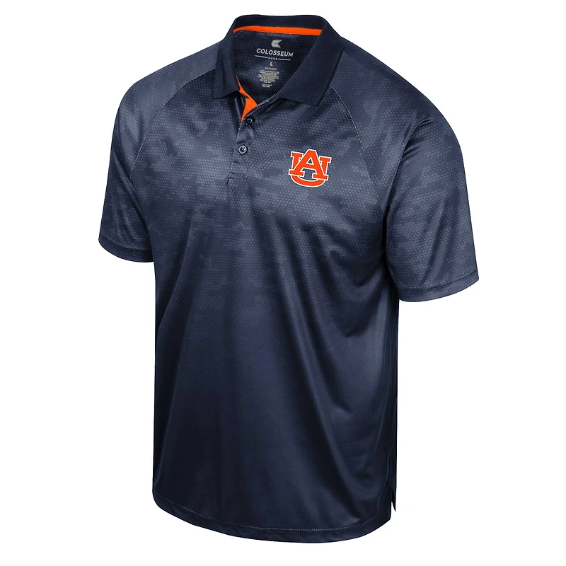 Men's Colosseum Navy Auburn Tigers Honeycomb Raglan Polo