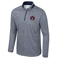 Haut rayé à glissière quart de tour Colosseum Navy Auburn Tigers pour homme