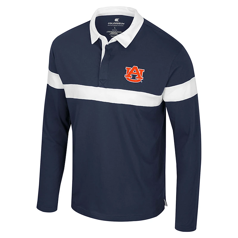 Polo à manches longues pour homme Colosseum Navy Auburn Tigers Too Cool For School