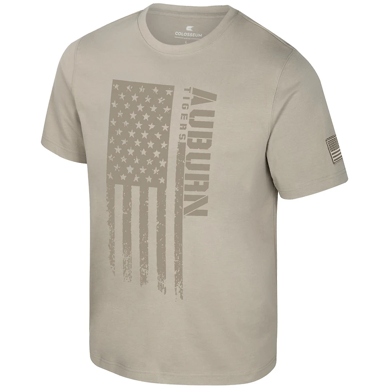 T-shirt pour homme Colosseum Oatmeal Auburn Tigers Operation Hat Trick Dune Flag