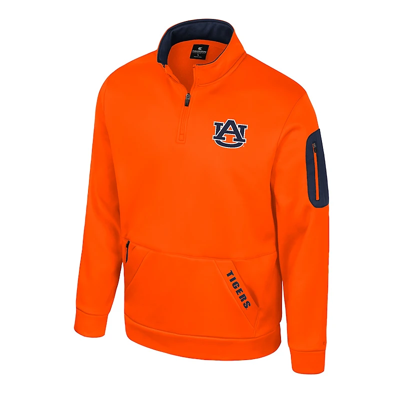Veste polaire à quart de zip Mainframe Orange Colosseum pour homme des Auburn Tigers