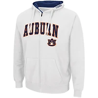 Sweat à capuche entièrement zippé Colosseum White Auburn Tigers Arch & Logo 3.0 pour homme