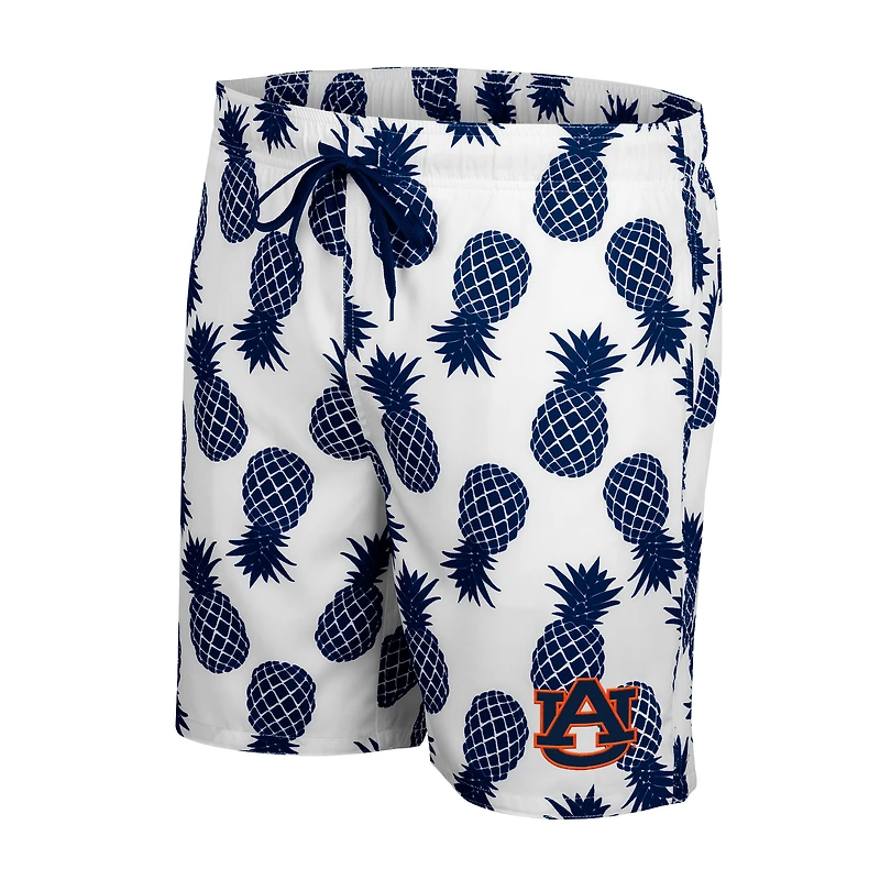 Men's Colosseum White Auburn Tigers Pineapples Swim Shorts