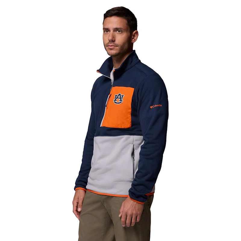 Men's Columbia Navy/Gray Auburn Tigers Hike Omni-Wick Half-Zip Pullover