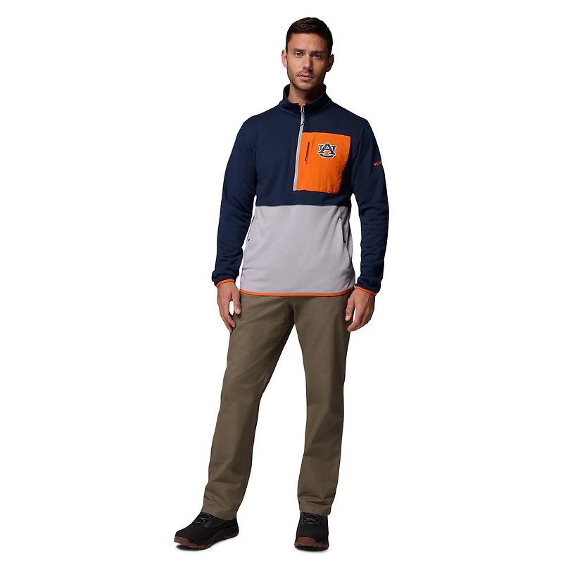 Pull-over demi-zippé Omni-Wick Hike pour homme Columbia bleu marine/gris Auburn Tigers