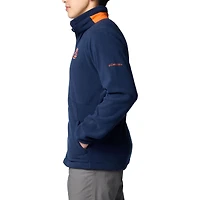 Veste polaire à glissière complète Columbia Navy Auburn Tigers Flanker IV Raglan pour homme
