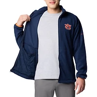 Veste polaire à glissière complète Columbia Navy Auburn Tigers Flanker IV Raglan pour homme