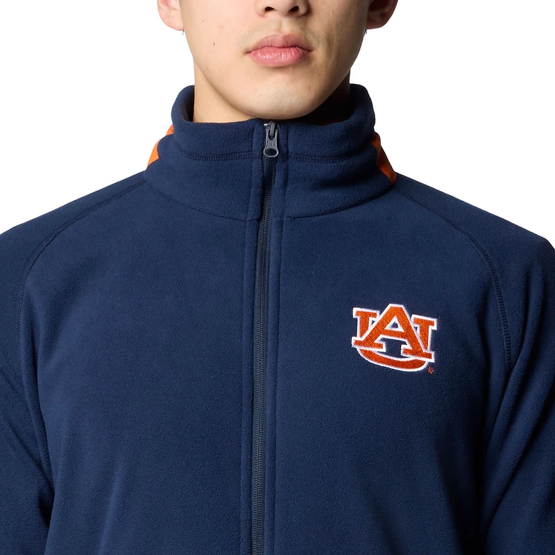 Veste polaire à glissière complète Columbia Navy Auburn Tigers Flanker IV Raglan pour homme