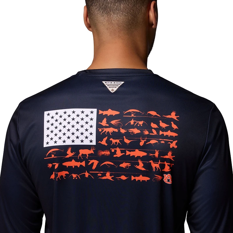 Men's Columbia  Navy Auburn Tigers PHG Terminal Shot Long Sleeve T-Shirt