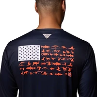 Men's Columbia  Navy Auburn Tigers PHG Terminal Shot Long Sleeve T-Shirt