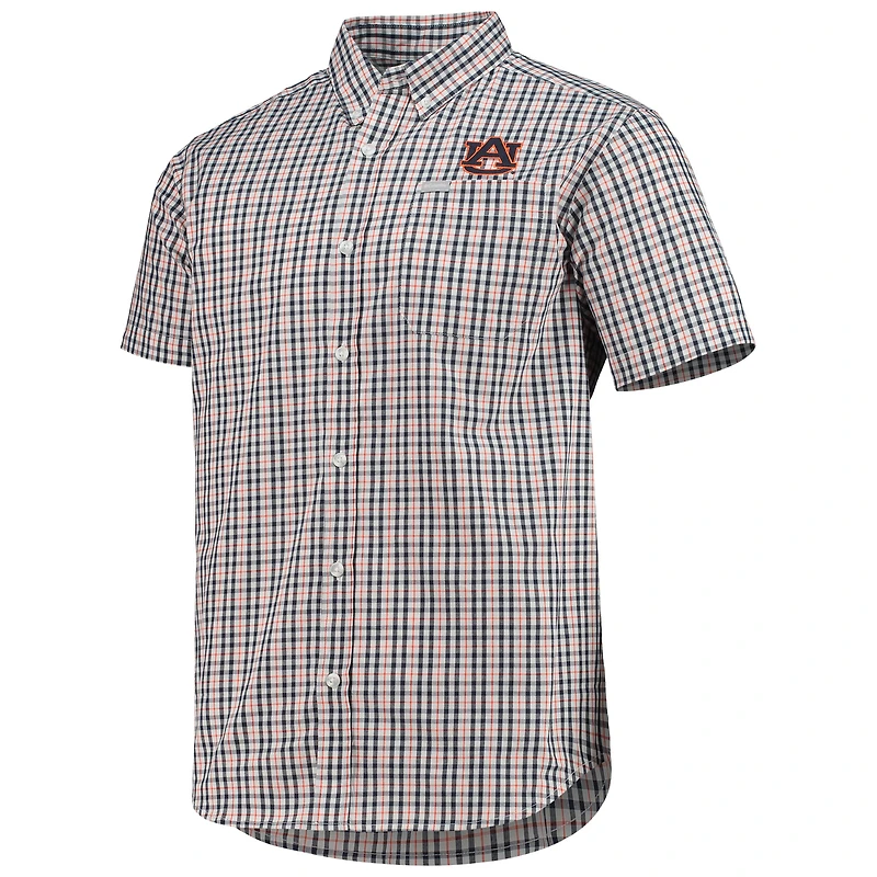 Men's Columbia Navy Auburn Tigers Rapid Rivers Logo Button-Down Shirt
