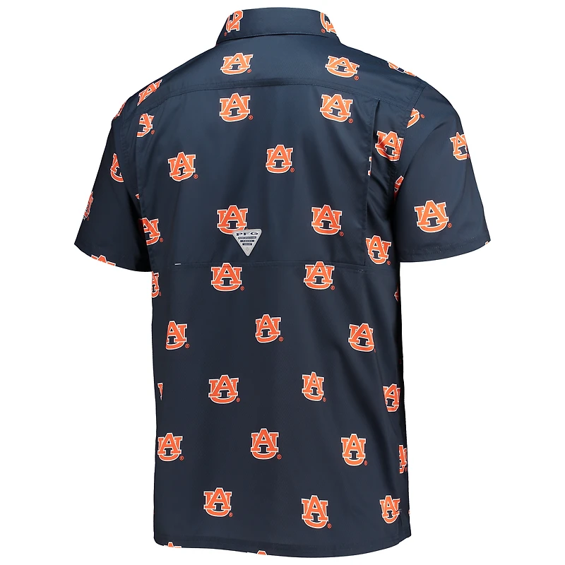 Chemise boutonnée pour homme Columbia Navy Auburn Tigers Super Slack Tide Omni-Shade