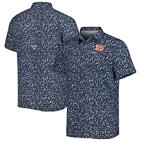 Chemise boutonnée Columbia Navy Auburn Tigers Super Slack Tide Omni-Shade Team pour homme